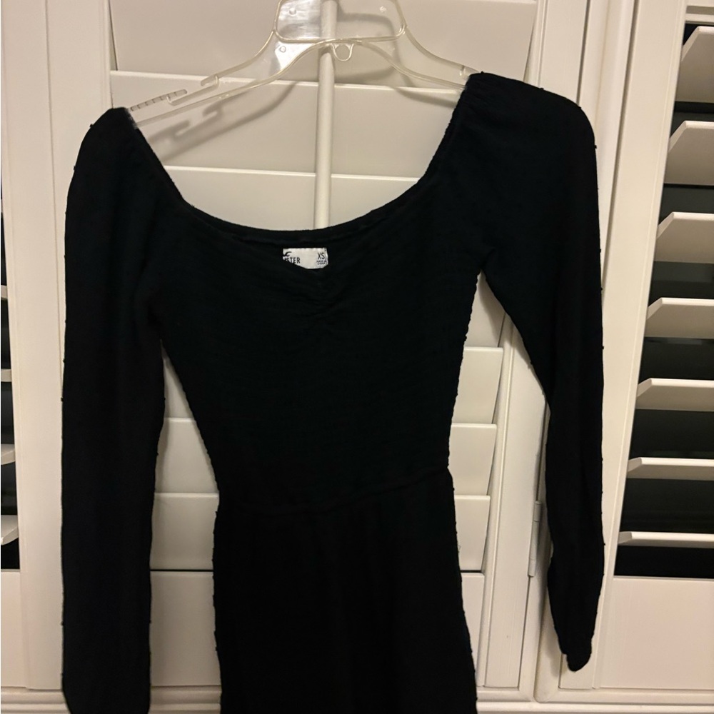 Hollister Black Bishop Sleeve Bodycon Dress